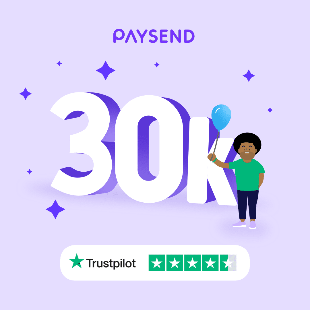 Paysend reaches 30k reviews on Trustpilot